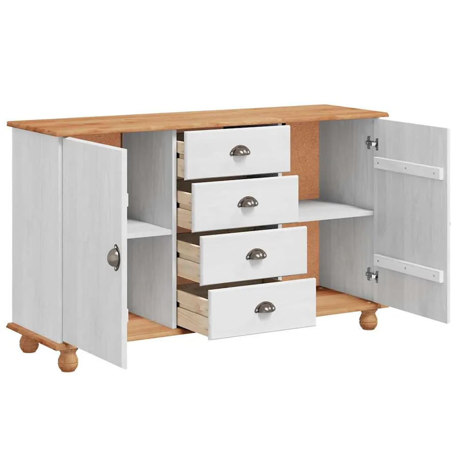 Buffet avec tiroir ASKIM 133,5 x 40 x 79 cm Bois de pin massif - 5