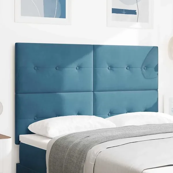 Tête de lit LED avec bandes LED Bleu 160 cm Velours