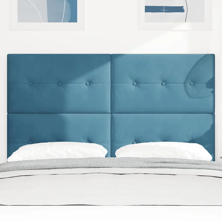 Tête de lit LED avec bandes LED Bleu 160 cm Velours - 3