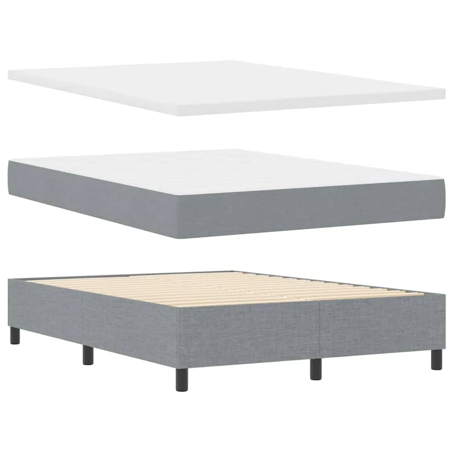 Lit à ressort LED Gris clair 140 x 190 cm tissu - 6