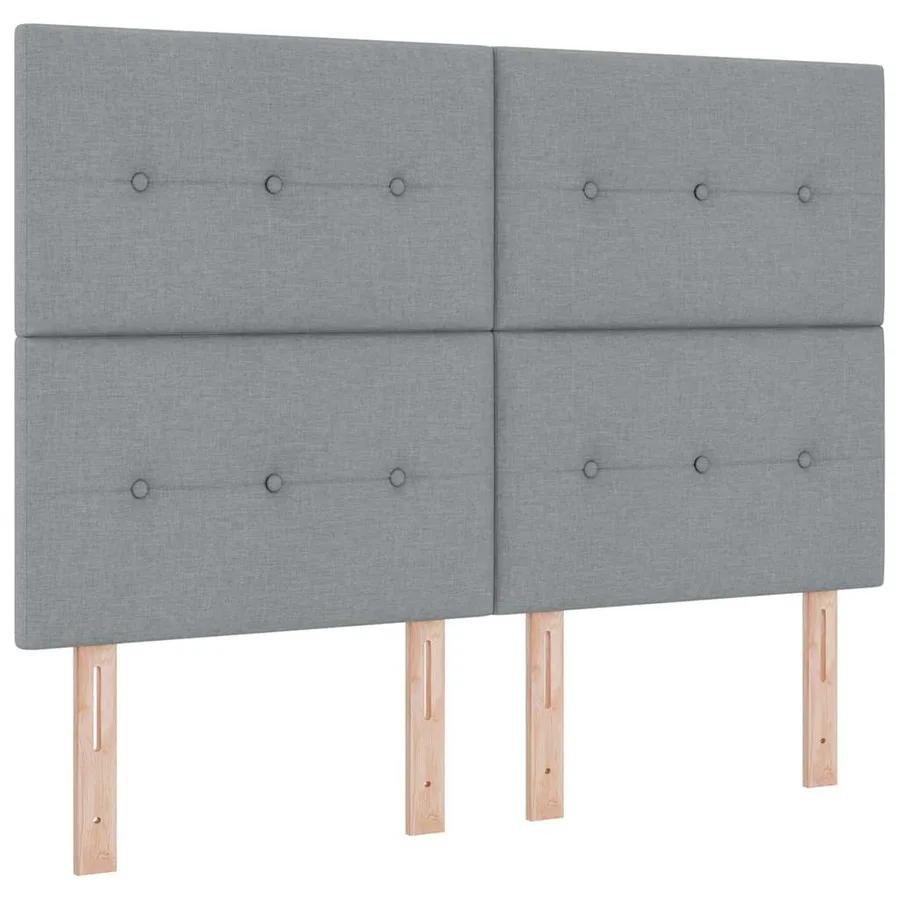 Lit à ressort LED Gris clair 140 x 190 cm tissu - 7