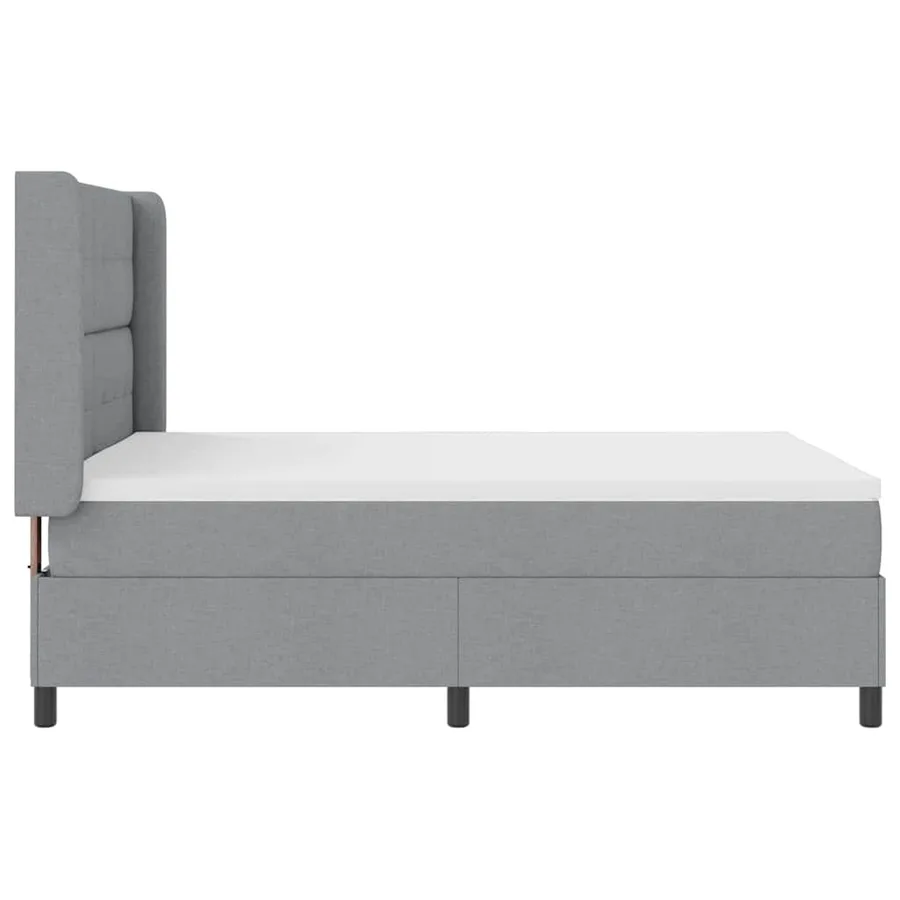 Lit à ressort LED Gris clair 140 x 190 cm tissu - 9