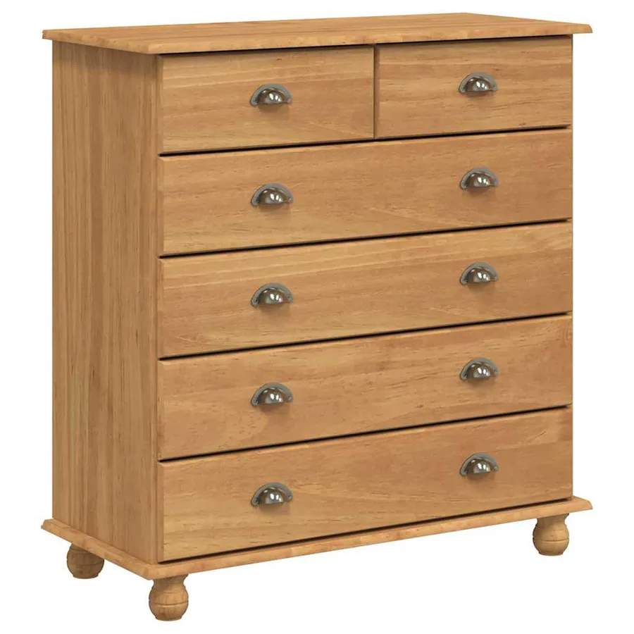 Commode ASKIM Marron 91 x 40 x 95,5 cm Bois de pin massif - 2