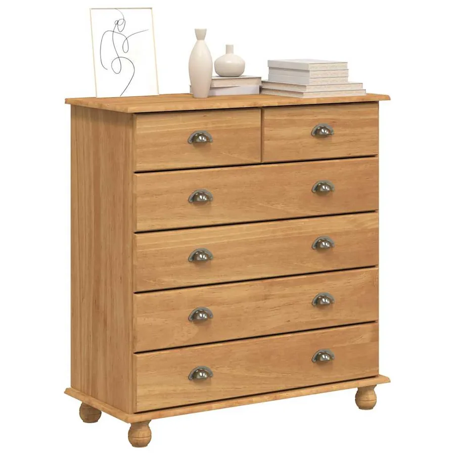 Commode ASKIM Marron 91 x 40 x 95,5 cm Bois de pin massif - 3