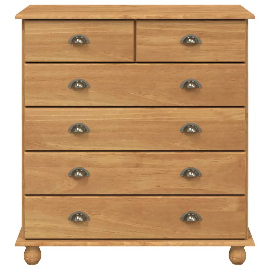 Commode ASKIM Marron 91 x 40 x 95,5 cm Bois de pin massif - 6
