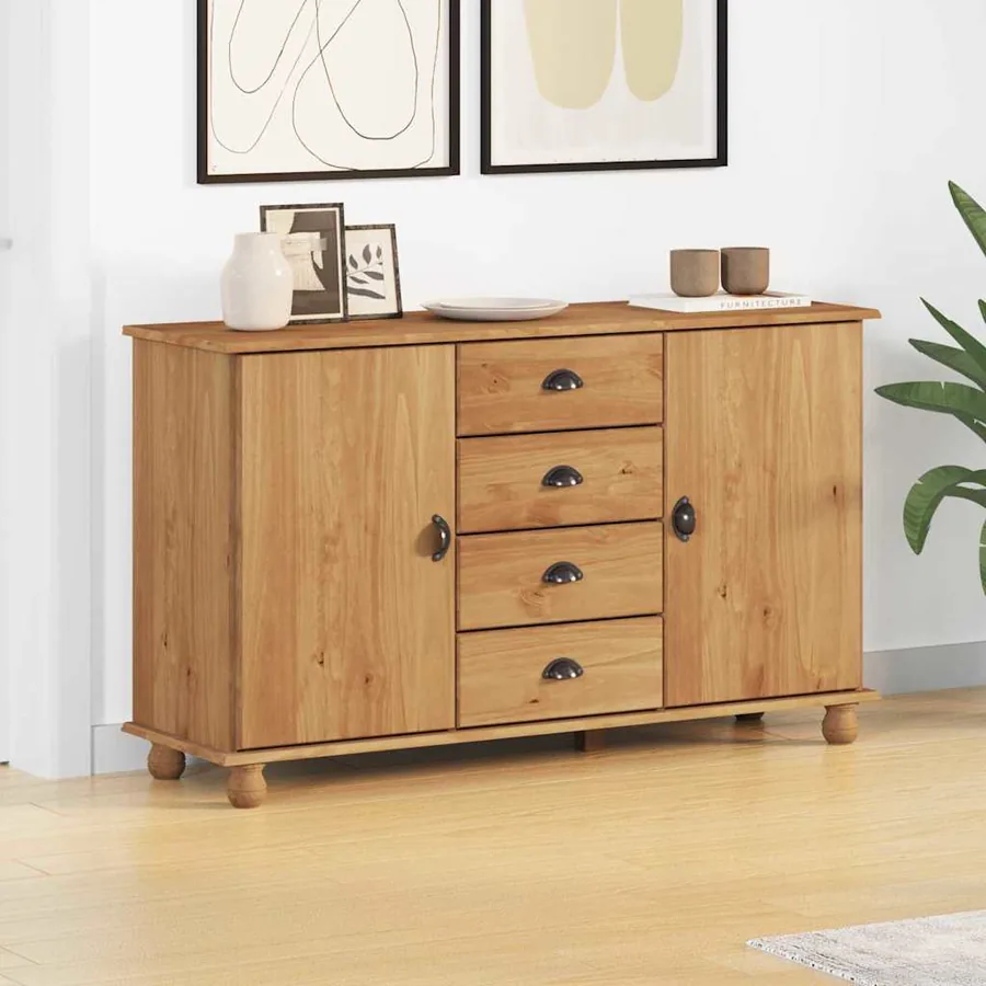 Buffet avec tiroir ASKIM 133,5 x 40 x 79 cm Bois de pin massif