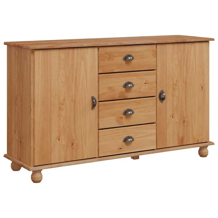 Buffet avec tiroir ASKIM 133,5 x 40 x 79 cm Bois de pin massif - 2