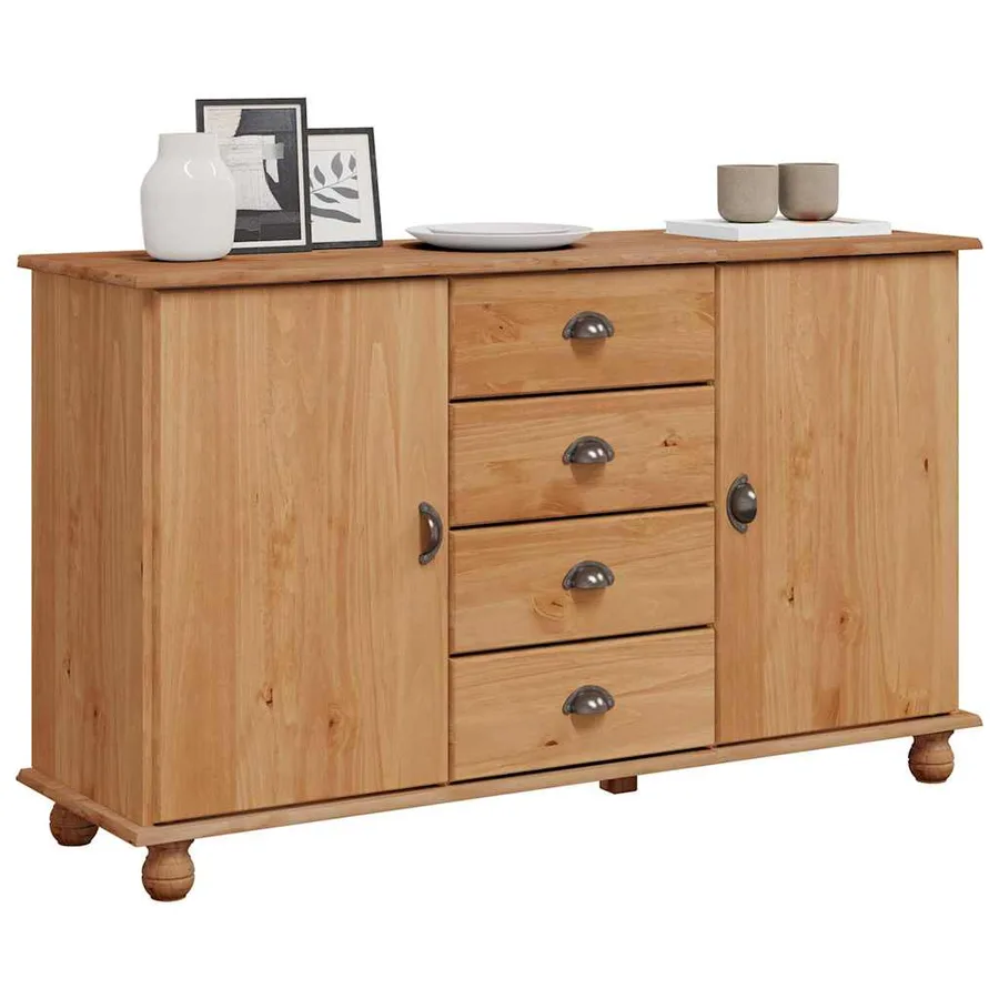 Buffet avec tiroir ASKIM 133,5 x 40 x 79 cm Bois de pin massif - 3