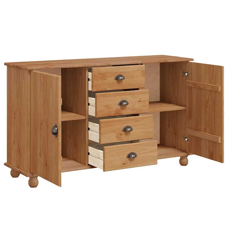 Buffet avec tiroir ASKIM 133,5 x 40 x 79 cm Bois de pin massif - 5
