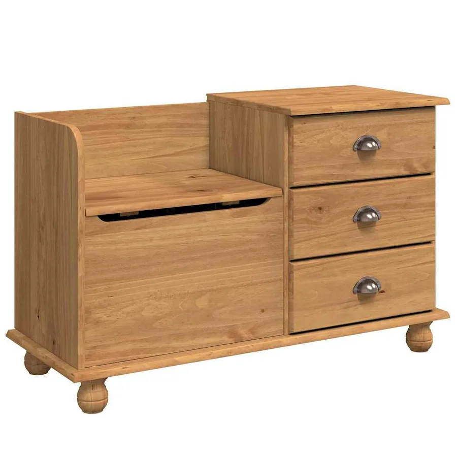 Banc de rangement avec tiroir ASKIM Marron 100 x 39 x 62 cm - 2