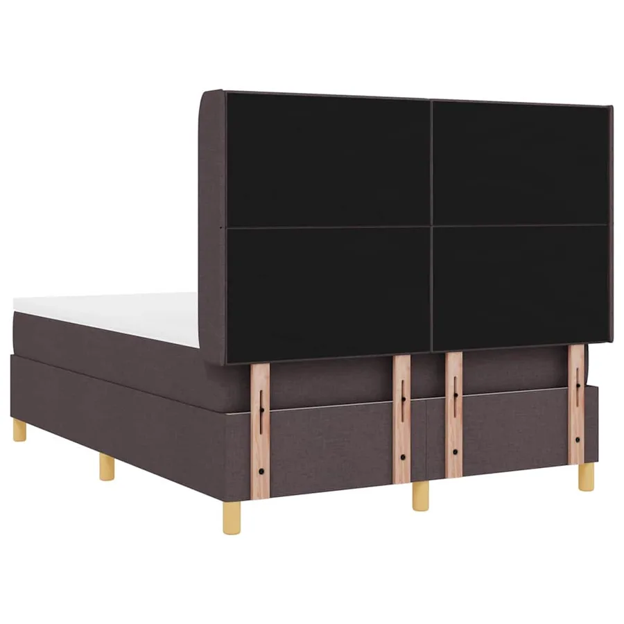 Lit à ressorts avec bandes LED Marron 140 x 200 cm tissu - 8
