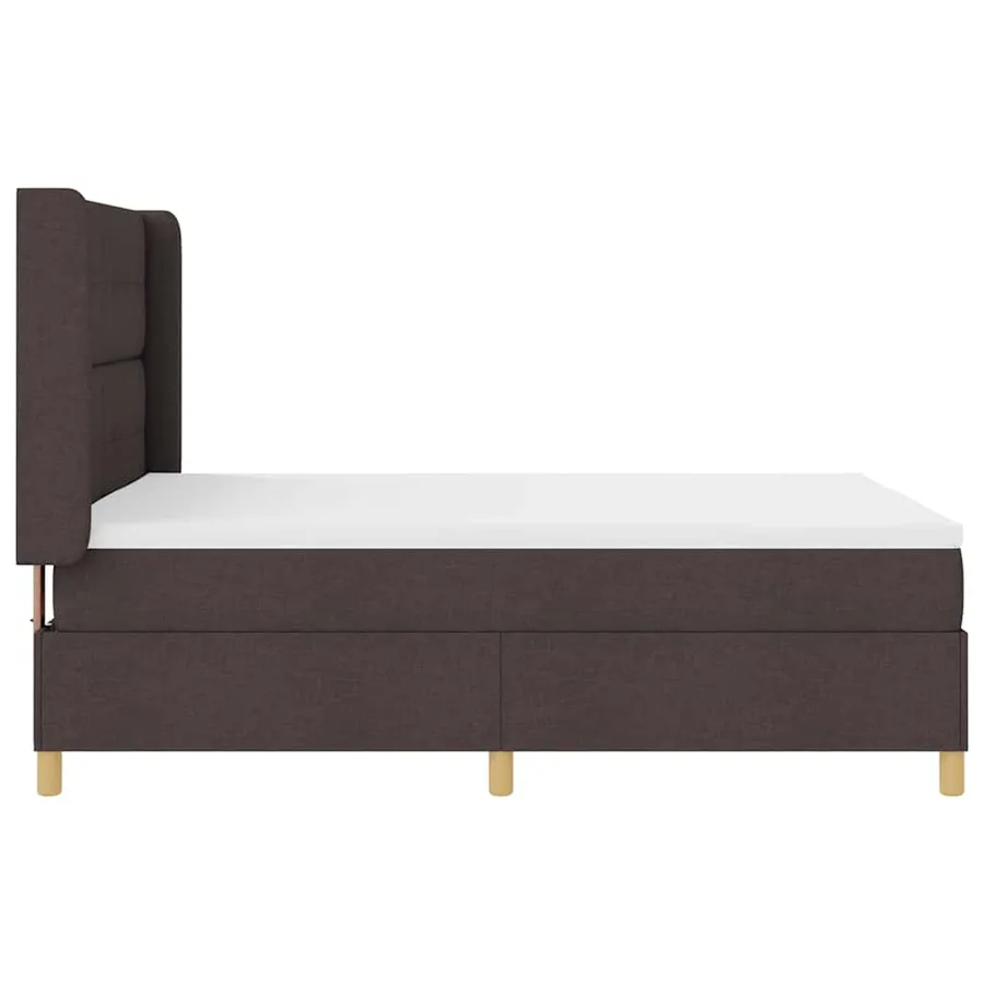 Lit à ressorts avec bandes LED Marron 140 x 200 cm tissu - 9