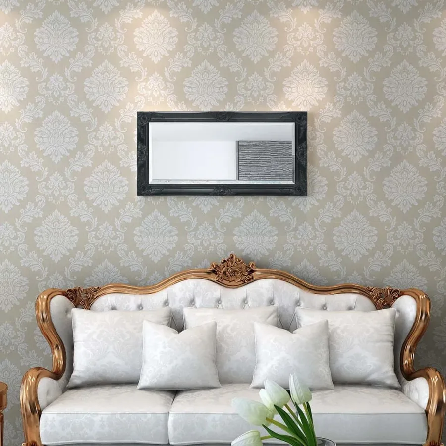 Miroir mural style baroque 100x50 cm noir - 2