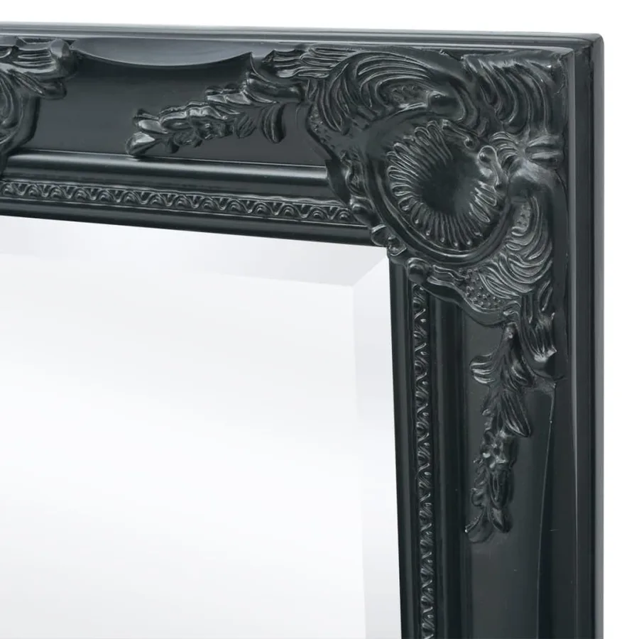 Miroir mural style baroque 100x50 cm noir - 6