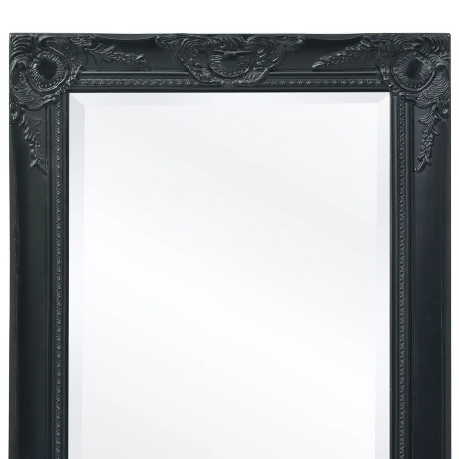 Miroir mural style baroque 100x50 cm noir - 7