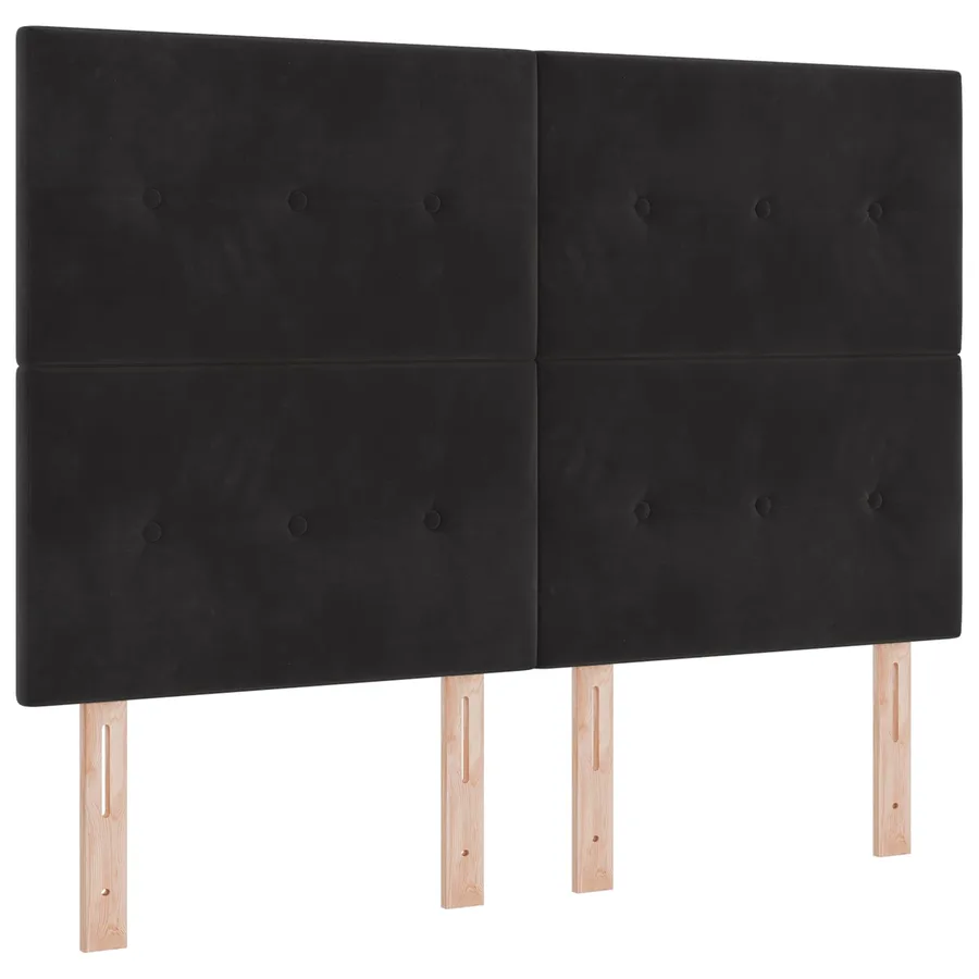 Tête de lit LED avec bandes LED Noir 160 cm Velours - 2