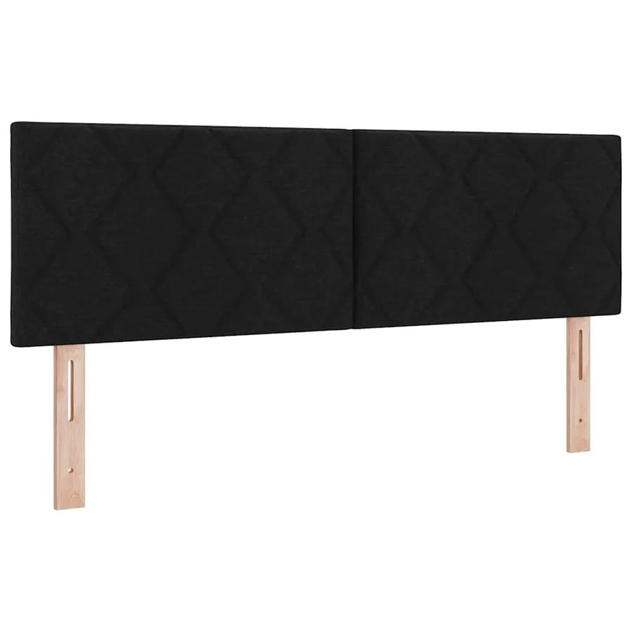 Lit à ressorts avec tête de lit Noir 200 x 160 cm tissu - 5