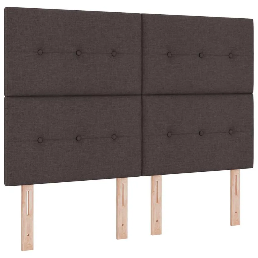 Lit à ressort LED Marron foncé 140 x 200 cm tissu - 2