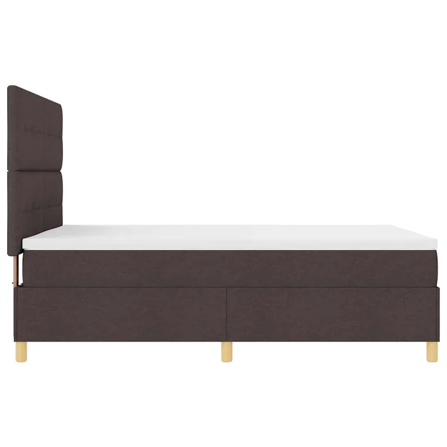 Lit à ressort LED Marron foncé 140 x 200 cm tissu - 9