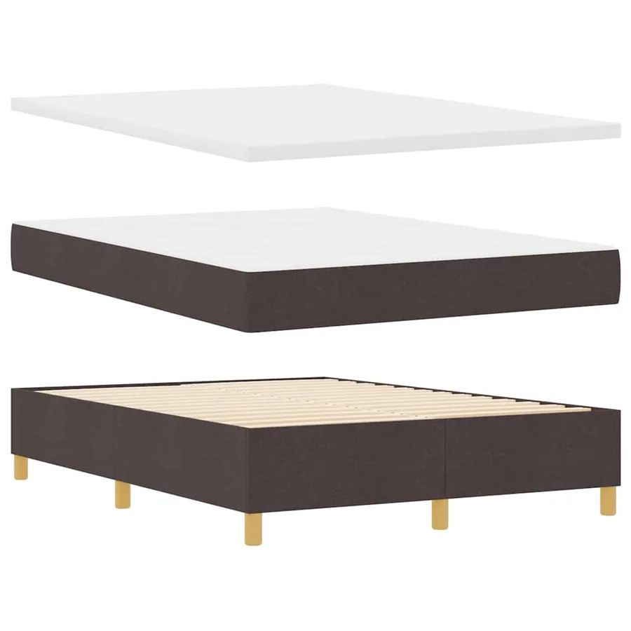 Lit à ressorts avec bandes LED Marron 140 x 190 cm tissu - 6