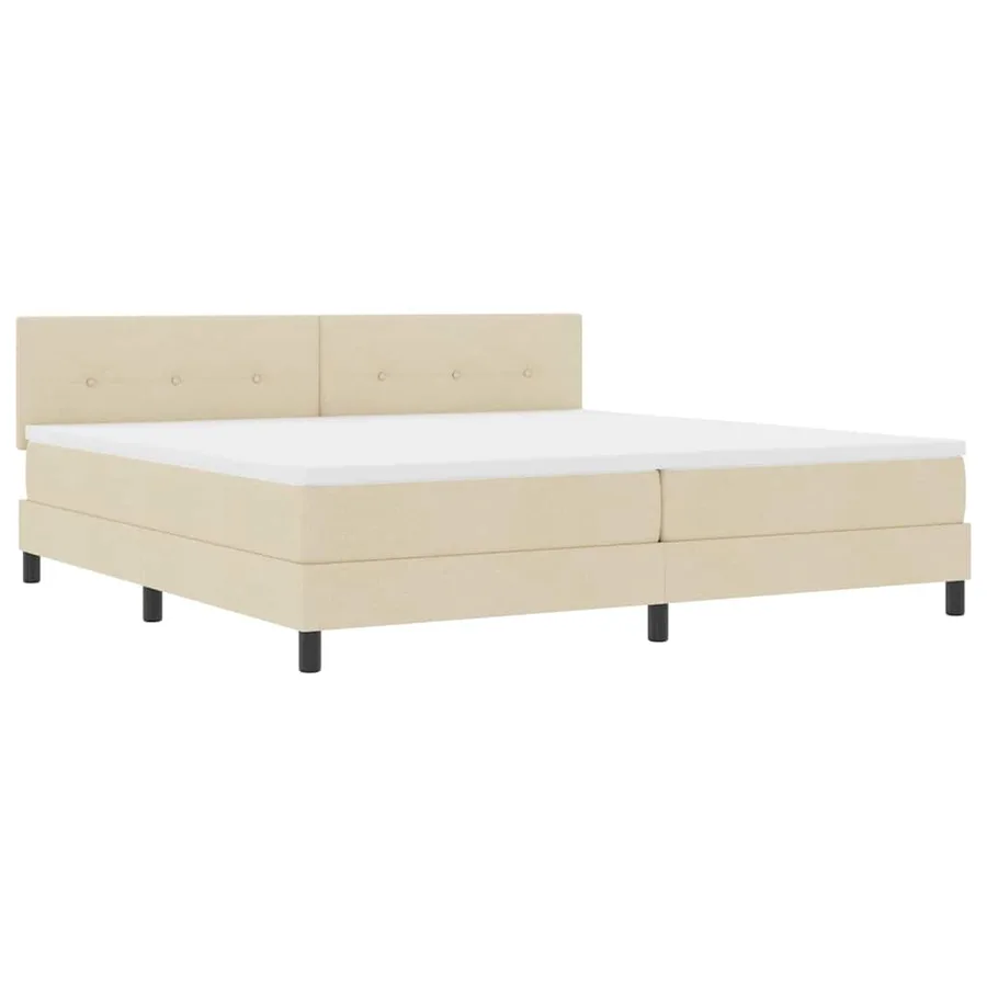 Lit à ressorts avec bandes LED Crème 200 x 200 cm tissu - 2