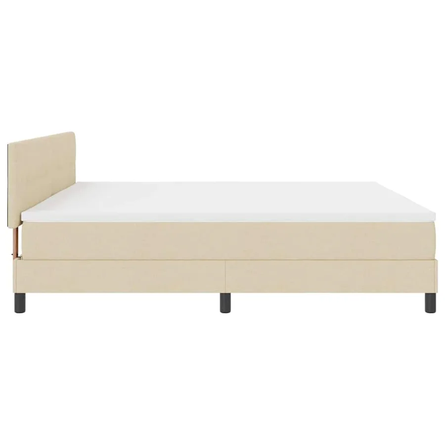 Lit à ressorts avec bandes LED Crème 200 x 200 cm tissu - 9