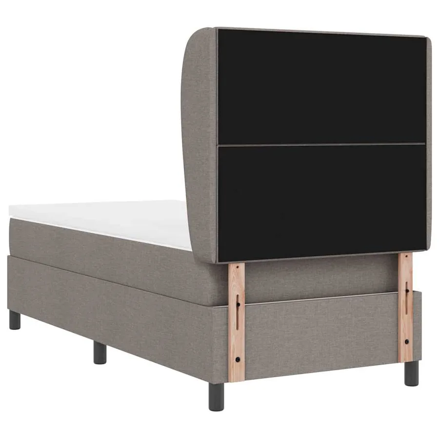 Lit à ressorts avec tête de lit Taupe 90 x 200 cm tissu - 9