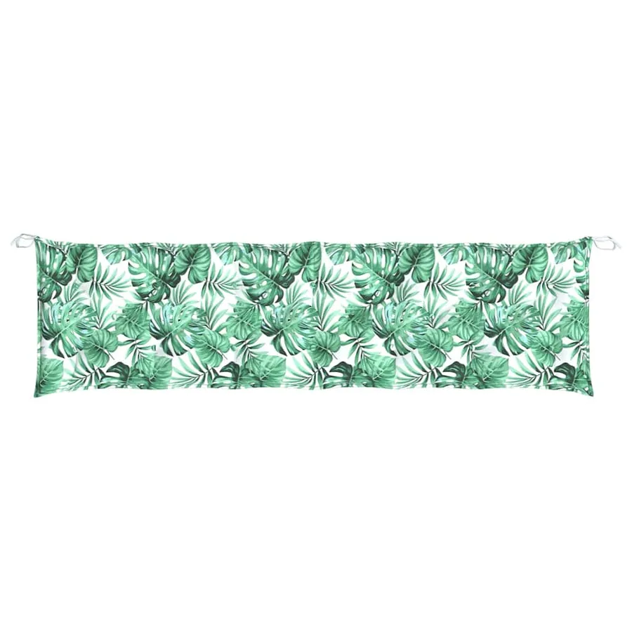 Coussin de banc de jardin à motif de feuilles 200 x 50 x 7 cm tissu Oxford - 4