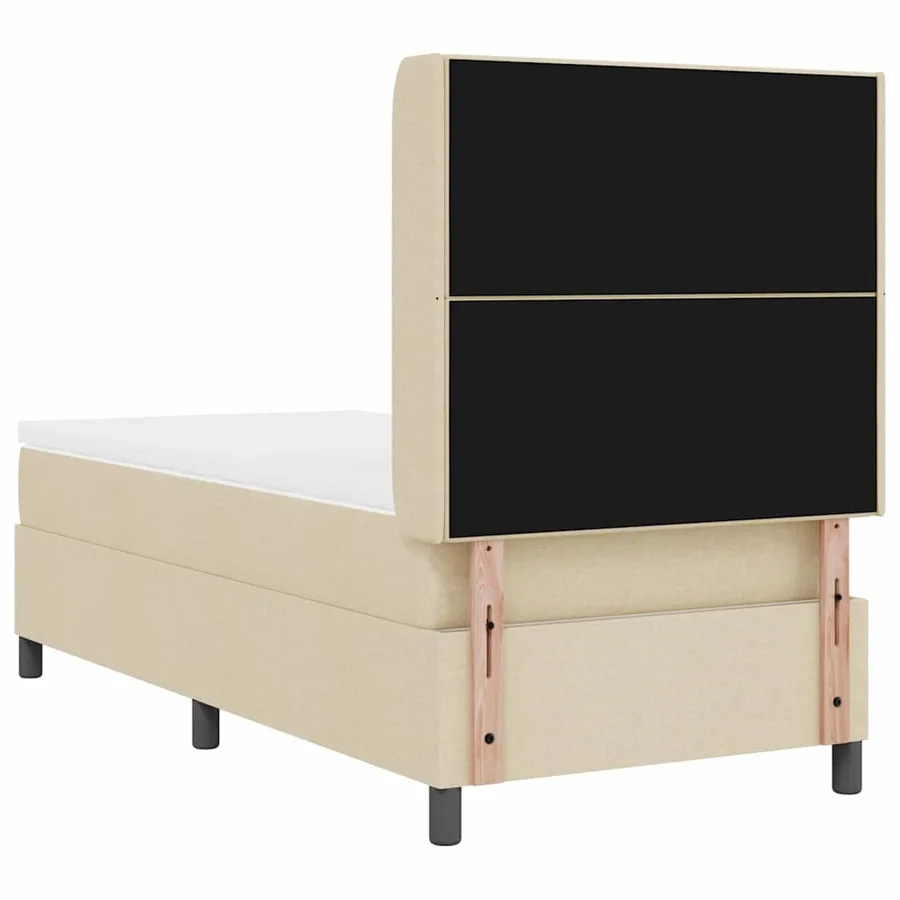 Lit à ressort LED avec coussin Crème 100 x 200 cm tissu - 8