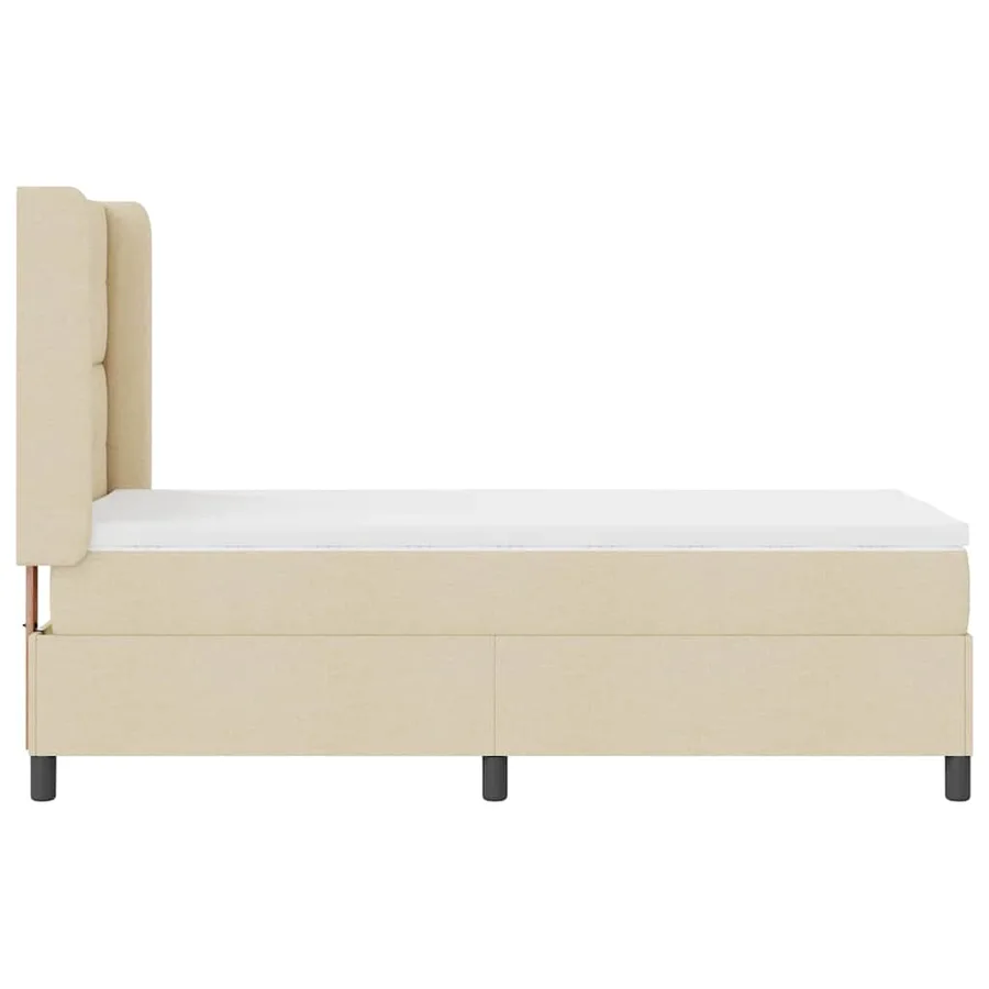Lit à ressort LED avec coussin Crème 100 x 200 cm tissu - 9