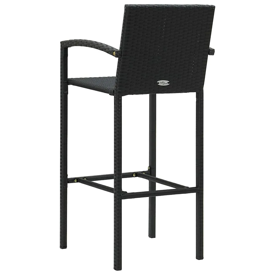 Ensemble de bar de jardin 5 pcs Résine tressée Noir - 10