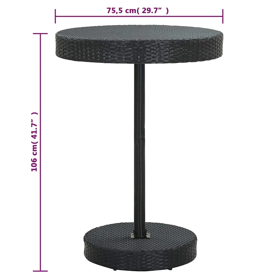 Ensemble de bar de jardin 5 pcs Résine tressée Noir - 12