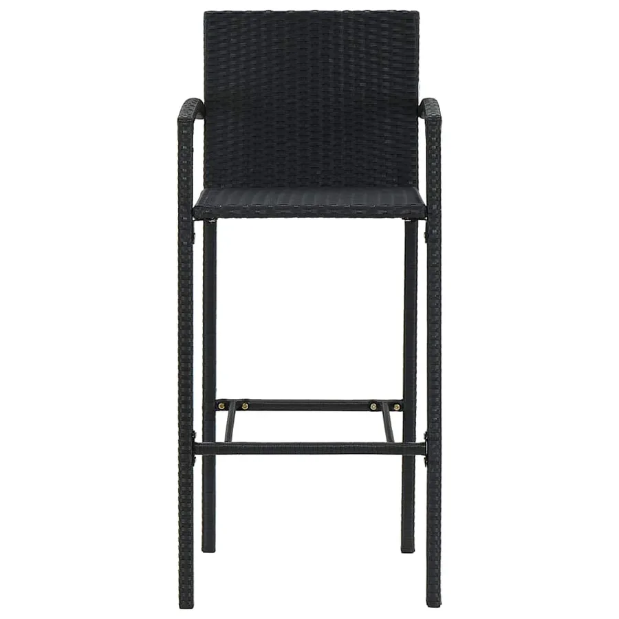 Ensemble de bar de jardin 5 pcs Résine tressée Noir - 8