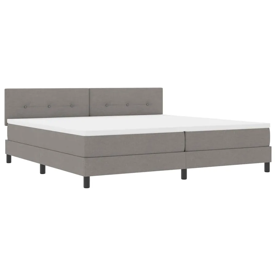 Lit à ressorts avec tête de lit Taupe 200 x 200 cm tissu - 4