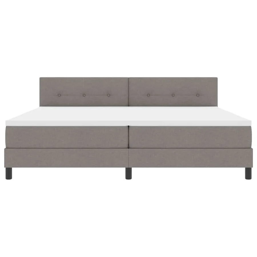 Lit à ressorts avec tête de lit Taupe 200 x 200 cm tissu - 7