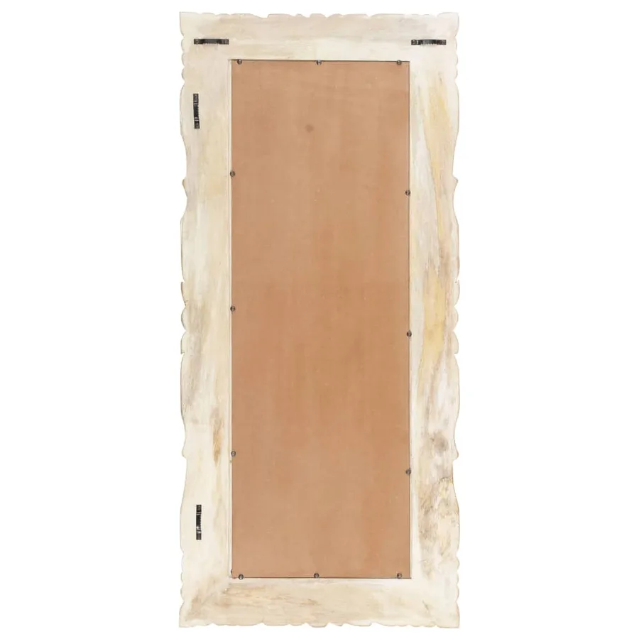 Miroir Blanc 110x50 cm Bois de manguier massif - 3