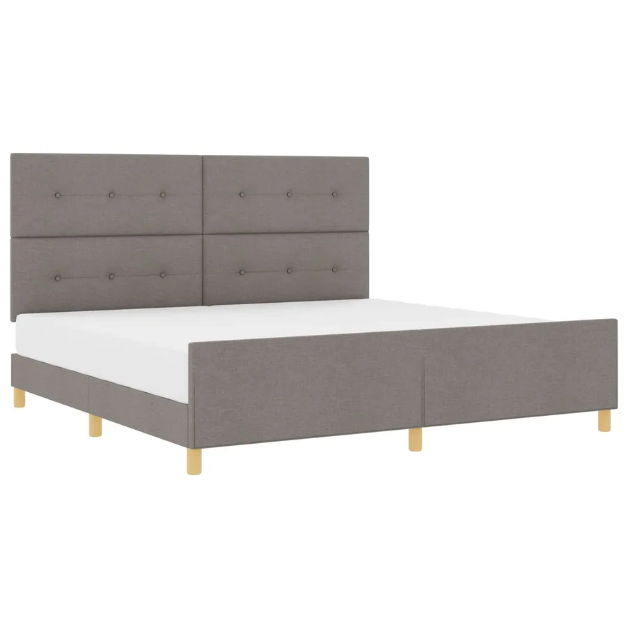 Cadre de lit avec tête de lit Taupe 200 x 200 cm tissu - 2