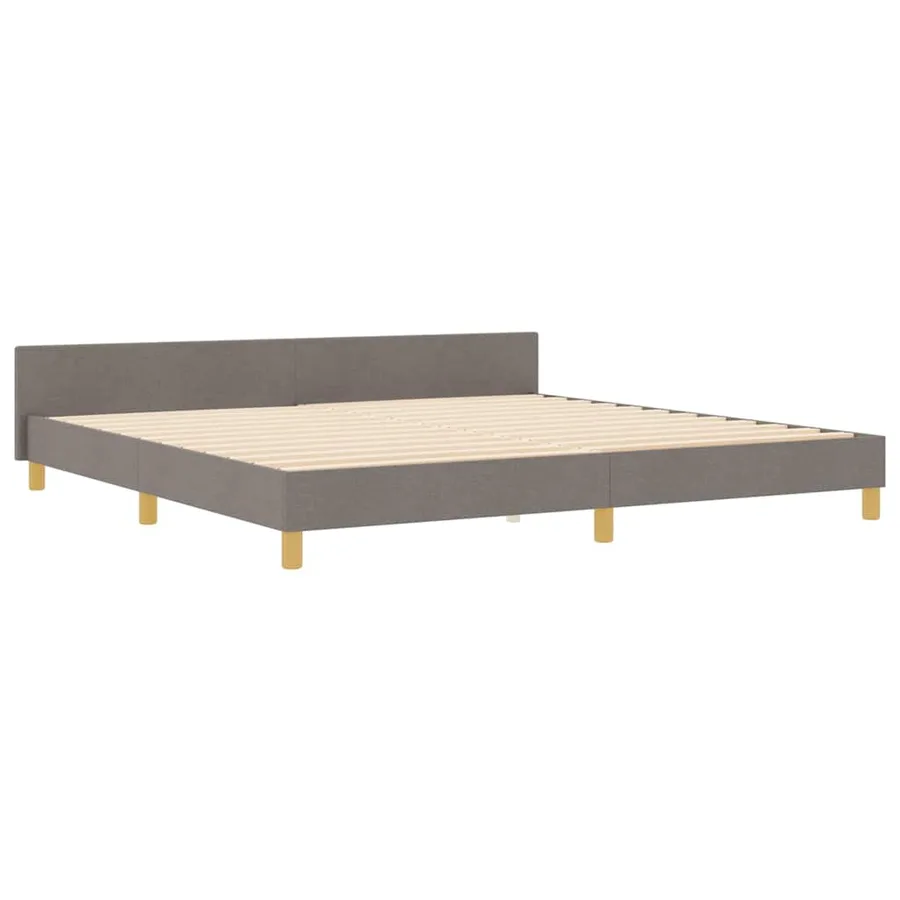 Cadre de lit avec tête de lit Taupe 200 x 200 cm tissu - 4