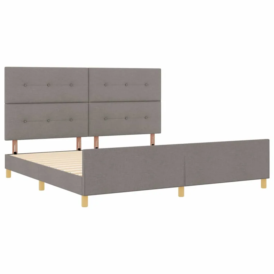Cadre de lit avec tête de lit Taupe 200 x 200 cm tissu - 5