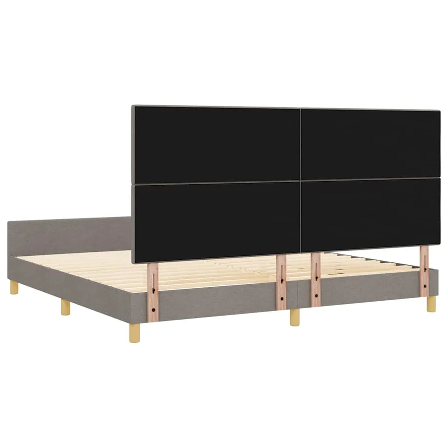 Cadre de lit avec tête de lit Taupe 200 x 200 cm tissu - 9