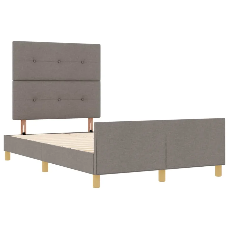 Cadre de lit avec tête de lit Taupe 120 x 190 cm tissu - 5