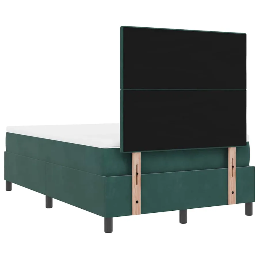 Lit à ressort LED Vert foncé 120 x 200 cm Velours - 10