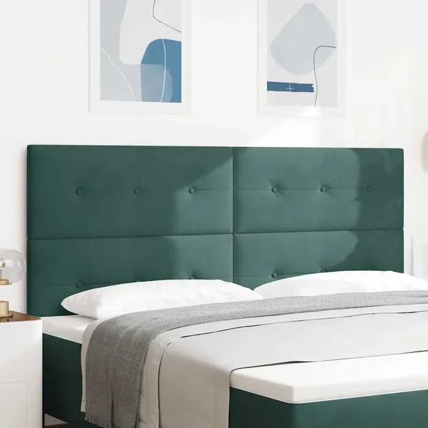 Tête de lit LED avec bandes LED Vert 200 cm Velours