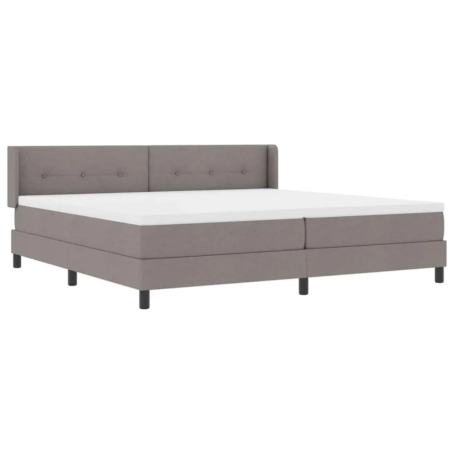 Lit à ressorts avec tête de lit Taupe 200 x 200 cm tissu - 6