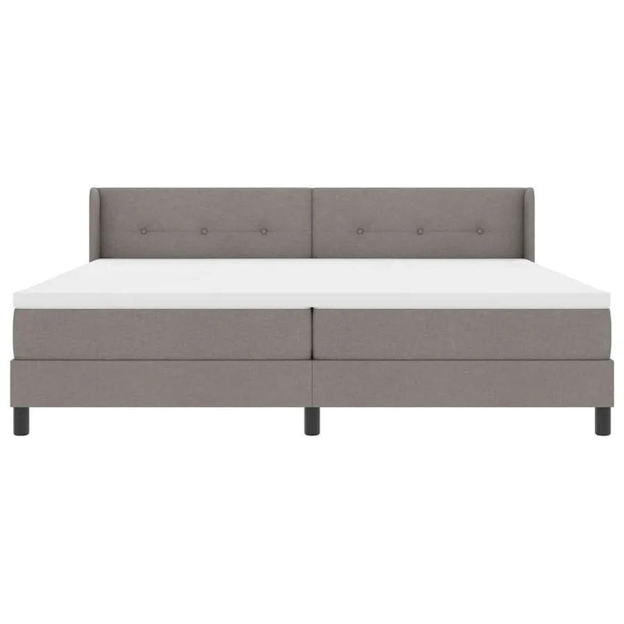 Lit à ressorts avec tête de lit Taupe 200 x 200 cm tissu - 7