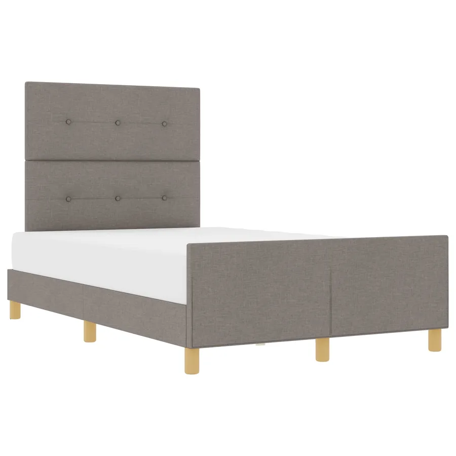 Cadre de lit avec tête de lit Taupe 120 x 200 cm tissu - 2