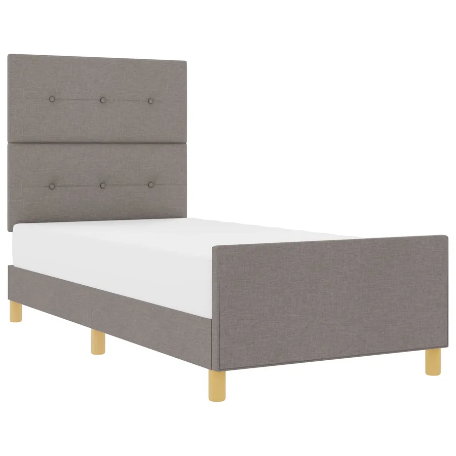 Cadre de lit avec tête de lit Taupe 100 x 200 cm tissu - 2