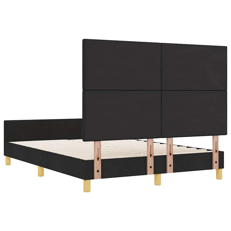 Cadre de lit avec tête de lit Noir 140 x 200 cm tissu - 9