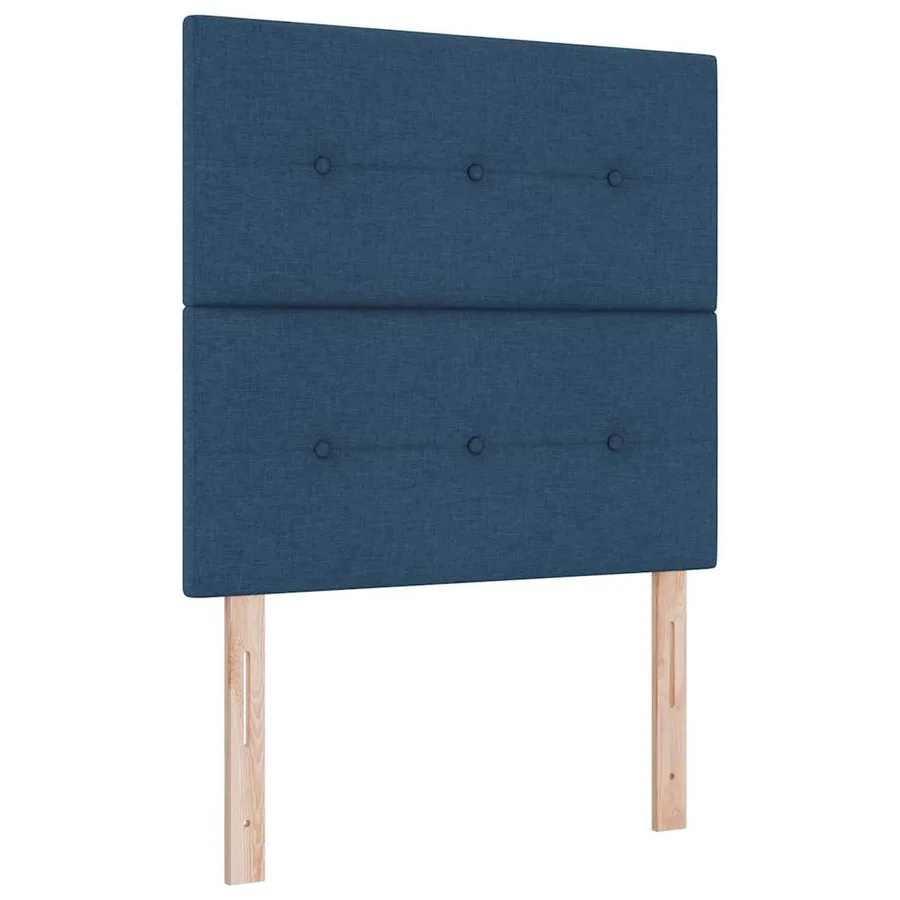Lit à ressorts avec coussin Bleu 100 x 200 cm tissu - 4