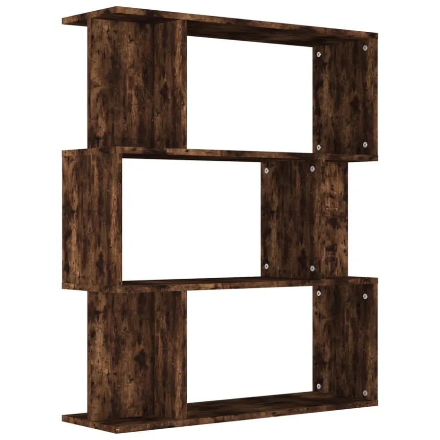 Bibliothèque/Cloison Chêne fumé 80x24x96 cm Bois d'ingénierie - 2